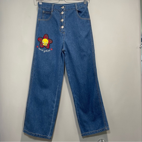 Warner Bros. Other - Vintage Looney Tunes High Rise Flared Girl Jeans Size 10 Tweedy Bird